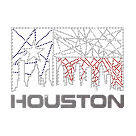 Houston Printable Glitter Transfer with Rhinestones